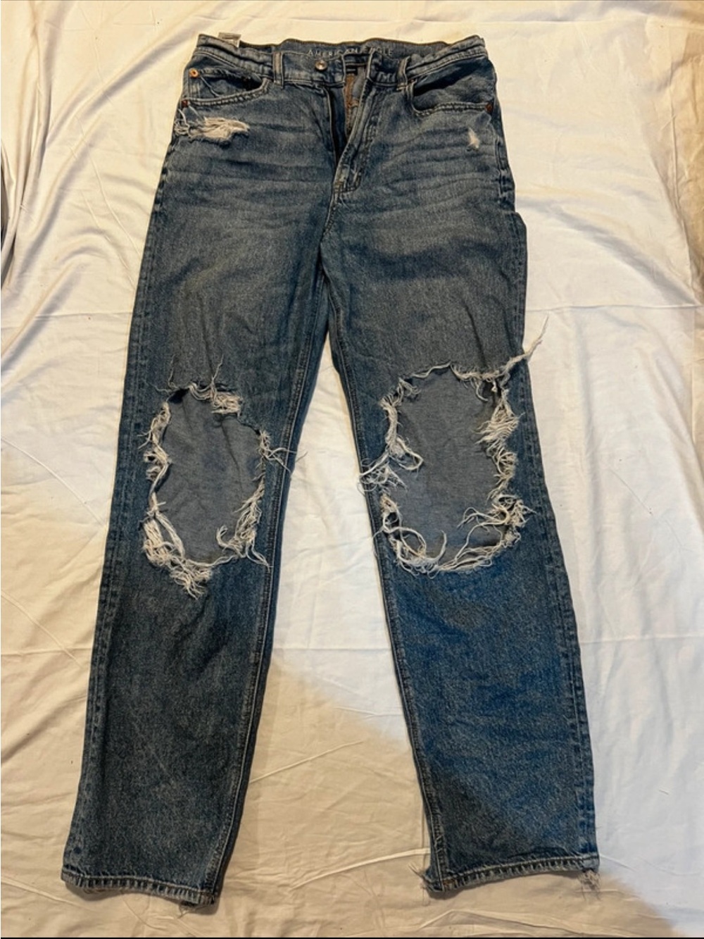 American Eagle Outfitters Women's Distressed Boyfriend Jeans - Dark Blue size 6